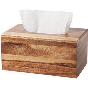 ROSHAN HANDICRAFTS Boîte à mouchoirs rectangulaire en bois d'acacia de qualité moderne Porte-serviettes créatif Écologique Fait à la main pour hôtel - Product Image 1