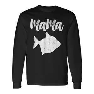 Camiseta de Manga Larga Vintage Mama Silver Dollar Fish para Mamá: Una Elegante Idea de Regalo Promocional - Product Image 1