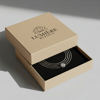 Boîte cadeau de bijoux carrée imprimée personnalisée avec gaufrage emballage de conception personnalisée pour boucles d'oreilles, collier, bracelet et montre