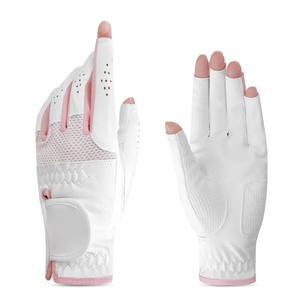 Último diseño Guantes de golf para mujer Nueva llegada 100% Calidad Premium Comodidad extrema Transpirable Dedo abierto Cuero Nivel extremo - Product Image 4