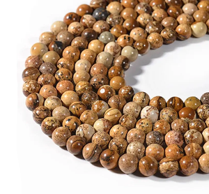 Perles de pierre, perles de jaspe pictural, collier de pierres précieuses lisses, pierres de guérison, cristal naturel, grossiste - Product Image 4