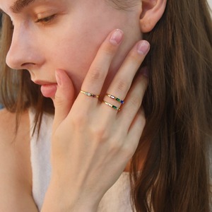 Anillo de Plata de Ley 925 con piedra natal familiar minimalista al por mayor, regalo de boda personalizado para mamá, delicado cumpleaños personalizado - Product Image 2