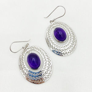 Pendientes de Plata de Ley Hechos a Mano con Cuarzo Ahumado, Regalo Perfecto para Mujeres con Estilo - Product Image 1