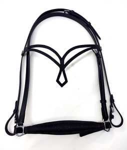 Cabezal de piedra Rambo de cuero en forma de U listo para usar equipo de equitación portátil ecuestre duradero con logotipo personalizado - Product Image 5