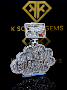 Pendentif Hip Hop personnalisé, lettre personnalisée, pendentif en moissanite à coupe ronde brillante, pendentif en argent 925 pour rappeurs Hip Hop pour hommes - Product Image 4