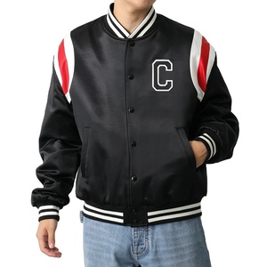 Veste universitaire en satin 100% polyester, logo personnalisé de l'équipe sportive et du club, veste universitaire en satin de baseball, veste universitaire en satin de l'université - Product Image 1
