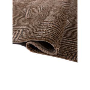 Aprezo Hand Knotted Acrylic <b>Rug</b> Beige & Brown Geometric & Abstract <b>Boho</b> Pattern for Home & Hallway Rectangle-Model Aiar-3019 - Product Image 2