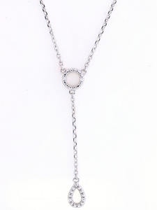 Lujo 18 pulgadas plata esterlina Lariat Y collar diseño impresionante con excelente valor al por mayor joyería de moissanita confiable - Product Image 2