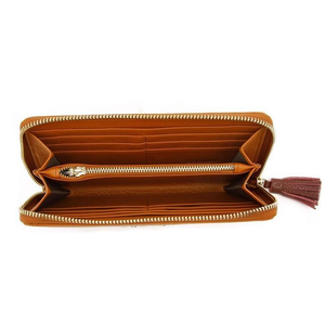 Cartera de piel auténtica para mujer, cartera larga de alta calidad, nuevo diseño, a la moda, Color negro - Product Image 2