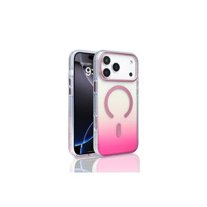 Coque ASMA Toros Rose Pink compatible MagSafe pour iPhone 17 Pro Max – Housse transparente en silicone dégradé de luxe, protection optimale - Product Image 1