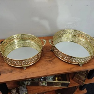 Direct Indian Supplier Luxury Modern Brass <b>Gold</b> <b>Serving</b> <b>Tray</b> by F S INTERNATIONAL - Product Image 1