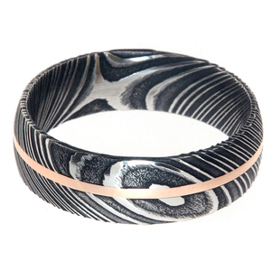 Anillo de Acero de Damasco para Hombre, Hecho a Mano, con Patrón de Madera, Ajuste Cómodo, Anillo de Bodas, Joyería de Alta Resistencia, Venta al por Mayor - Product Image 2