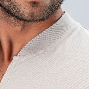 Custom Made Men's Trendy Quarter <b>Zip</b> for <b>Polo</b> T-Shirt Solid Pattern Knitted Fabric Oversized Easily Available in Market - Product Image 6