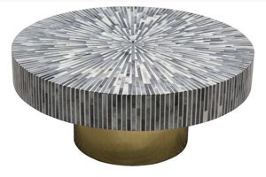 Incrustation d'os pour salon, blanc Antique, incrustation géométrique ronde, Table basse centrale, décoration de la maison, meubles de Table d'appoint - Product Image 6