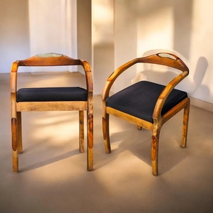 Silla de comedor de madera y resina de diseño moderno hecha a mano para casas de lujo para uso en muebles del hogar - Product Image 3