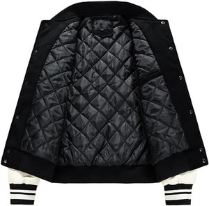 Men's Custom Style Melton Wool Varsity Jacket with Leather Sleeves Patchwork Design CollegeBaseballjacket for men - Product Image 5