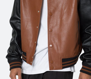 Chaqueta universitaria de cuero de vaca de calidad superior hecha a medida Chaqueta universitaria de béisbol y estilo Letterman de alta calidad para hombres - Product Image 6