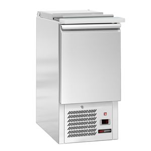 Comptoir à salades commercial ECO - 450 mm - 102 L - 1 porte - dessus ouvert pour 1 x GN 1/1 & couvercle à charnières en acier inoxydable - Product Image 3