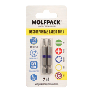 Set di Punte Torx T20 Lunghe (2 Pezzi) in Acciaio S2 al Cromo Vanadio - Product Image 3