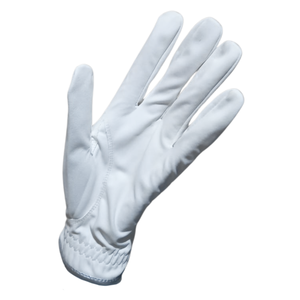White Silver Sheepskin Golf Glove Full Finger Breathable Lightweight Left Hand Adjustable Wrist Strap for Sports - Product Image 2