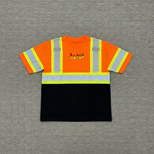Custom screen printed Logo <b>Hi</b> <b>Vis</b> Reflective full sleeve <b>t</b>-<b>Shirt</b> for Construction durable Safety Work wear <b>t</b>-<b>Shirts</b> for mens - Product Image 1