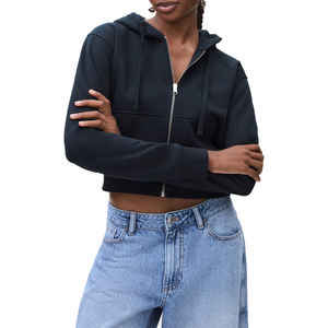 Women's Custom Logo High Quality 100% Cotton Winter Pullover <b>Men</b> Hoodie <b>Crop</b> <b>Top</b> Zip up Hoodies Sweatshirt Streetwear Plus Size - Product Image 6