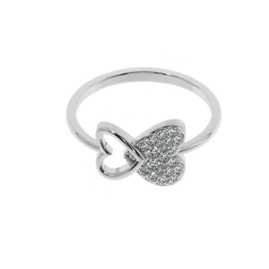 Ajretail แหวนหัวใจพันธบัตรตลอดไป0.23ct เพชรธรรมชาติสี Hi VS-SI ความชัดเจน - Product Image 4