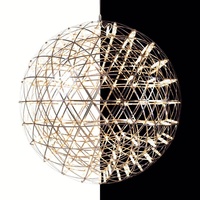 Lustre moderne en forme de boule de feu d'artifice, luminaire suspendu en acier inoxydable, décoration d'intérieur