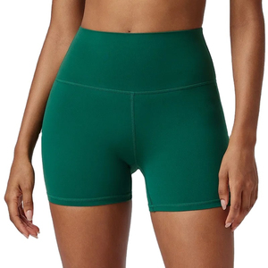 2025 pantalones cortos de gimnasio para correr para mujer, transpirables, de algodón y poliéster, teñidos lisos, a prueba de viento, de secado rápido a la venta - Product Image 1