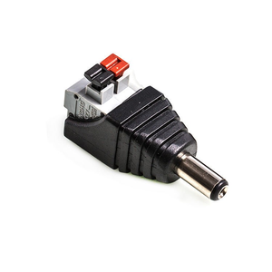 Connettore di Alimentazione DC 12V FYX, Maschio e Femmina, Tipo a Pressione 5.5x2.1mm, PVC Nero, PC Rosso Grigio, Terminale per CCTV LED Elettronica - Product Image 2