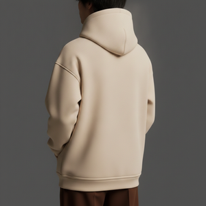 Sudadera con Capucha Corta Personalizada con Logotipo Bordado, 100% Algodón, Cierre de Cremallera de un Cuarto, Gruesa, 400GSM, de Gran Tamaño, para la Temporada de Invierno - Product Image 3