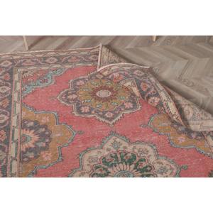 0.4x10.7 ft Turkish <b>Runner</b> Rug, <b>Red</b> Green Vintage Moroccan Wool Rug - Product Image 5
