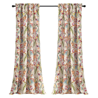 Rideaux occultants modernes de luxe prêts à poser pour salon et cuisine |   Tissu tissé 100% coton, couleurs personnalisées, motif flamme