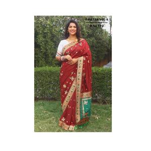 Exportation indienne qualité Vichitra soie broderie travail femmes Saree pour mariage et fête porter de l'inde - Product Image 2