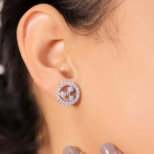 Pendientes Zarkan Slick Soul Silver Diamond, Dos en Uno, Accesorio Elegante - Product Image 1