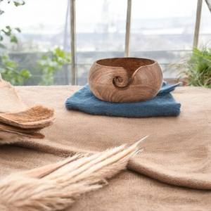 Handmade Wooden Yarn <b>Bowl</b> for <b>Knitting</b> Crochet Yarn Storage Holder Crafts Accessories Portable Mango Wood Gift for Knitters - Product Image 4