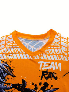 Camiseta de Motocross de Poliéster 100% Transpirable que Absorbe la Humedad, Manga Larga, Cuello en V con Mangas Raglán - Product Image 4