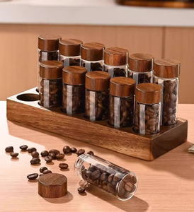 Pot de rangement moderne en verre mini, écologique et léger pour animaux de compagnie, réutilisable, en bois, pour cheveux, dents, poils, souvenirs - Product Image 4