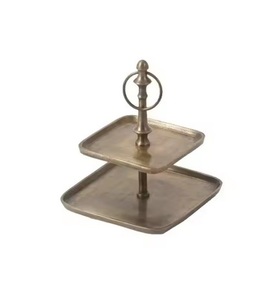 Soporte de pastel de Metal de aluminio plateado y dorado, decoración festiva para fiestas y bodas, suministros cuadrados de cumpleaños - Product Image 1