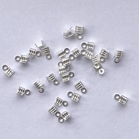 4mm 925 Sterling Silver Leather Cord Strip Clasp Lock End Crimp Bead Cordons Clip Connectors for Jewelry Making Findings Findings