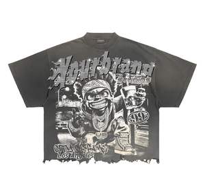 Camiseta con serigrafía personalizada de alta calidad 2025, camiseta personalizada de gran tamaño con lavado ácido, camiseta de gran tamaño de algodón pesado de 350 GSM - Product Image 6