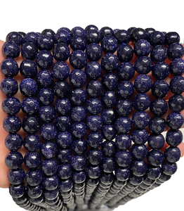 Natural Crystal Necklace Smooth Blue Goldstone <b>Beads</b> Polished <b>Red</b> Stone Jewelry Loose Strand Wholesaler Gemstone for Healing - Product Image 3