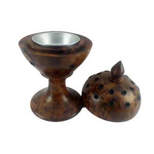 Brûleur d'encens d'intérieur et d'extérieur de conception merveilleuse couleur cuivre de qualité exclusive enduite du brûleur de Bakhoor rond en laiton de couvercle - Product Image 6