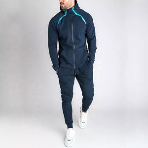 Chándal ajustado transpirable ligero para hombre, con logotipo personalizado, cremallera completa, manga larga raglán, invierno, entrenamiento, correr - Product Image 2