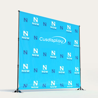 Support de bannière télescopique réutilisable en polyester pour photographie, 8x8ft et 10x8ft, prix usine, pour mur de fond de stand de salon professionnel avec logo