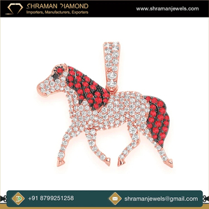 Joyería Fina con Animales, Collar con Colgante de Oro Sólido de 10K con Inicial de Caballo, Diseño Minimalista Único, con Diamante Moissanita, Precio al por Mayor - Product Image 6