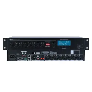Professional Pre Amplifier Sound Feedback 8 Way Phantom Power Microphone Mixer with Video Tracking