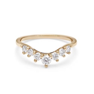 Bague de mariage Tiara Premium artisanale en diamant avec diamants de laboratoire F-VS2, monture à griffes en or massif 14K, bijoux tendance - Product Image 2