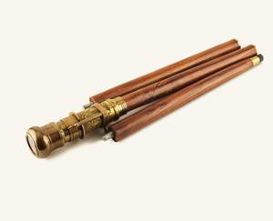 Télescope nautique en laiton massif poignée Sier Vintage victorien fait à la main 36 \ "canne en bois réglable bâton de marche en bois randonnée - Product Image 5