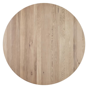 Mesa de comedor redonda de madera de roble maciza de estilo francés moderno de lujo, Base de Metal negra plegable para Hotel, oficina, cocina, Villa, granja - Product Image 4